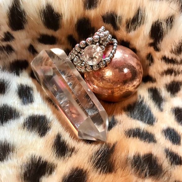 Sterling Silver & White Topaz- Caviar Artisan Ring - Picture 2 of 11